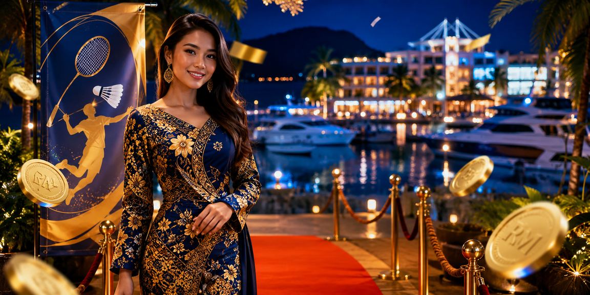 Suasana hiburan loteri di Langkawi dengan motif batik tempatan yang berwarna